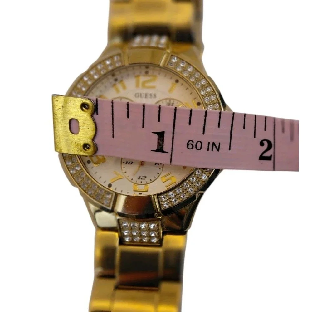 Guess Men's Frontier G13537L Gold Tone Stainless Steel Quartz Watch New Battery